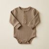 Ribbed Cotton Henley Romper