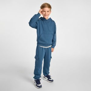 Boys Premium Fleece Cargo Jogger Pants - blue