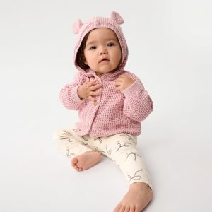Baby Girls Bear Cardigan - pink