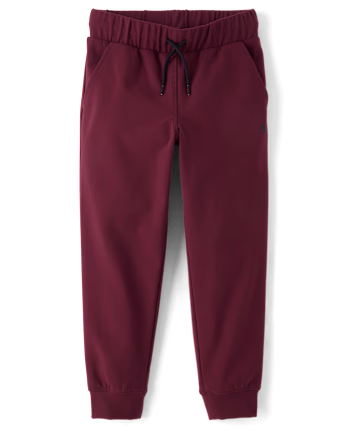 Boys Cozy Tech Jogger Pants - burgundy
