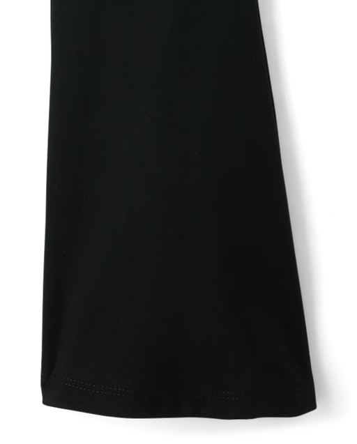 Girls Quick Dry V-Waist Flare Leggings - black