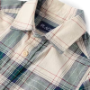 Boys Plaid Poplin Button Up Shirt - cream