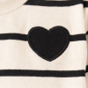 Baby Girls Striped Heart 3-Piece Outfit Set - black