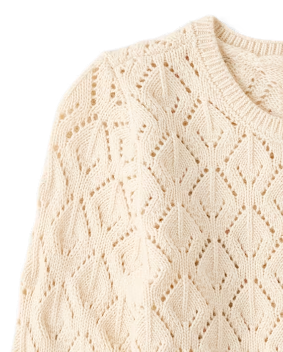 imgi_95_3062482_32DZ-3 Girls Scalloped Pointelle Sweater - cream